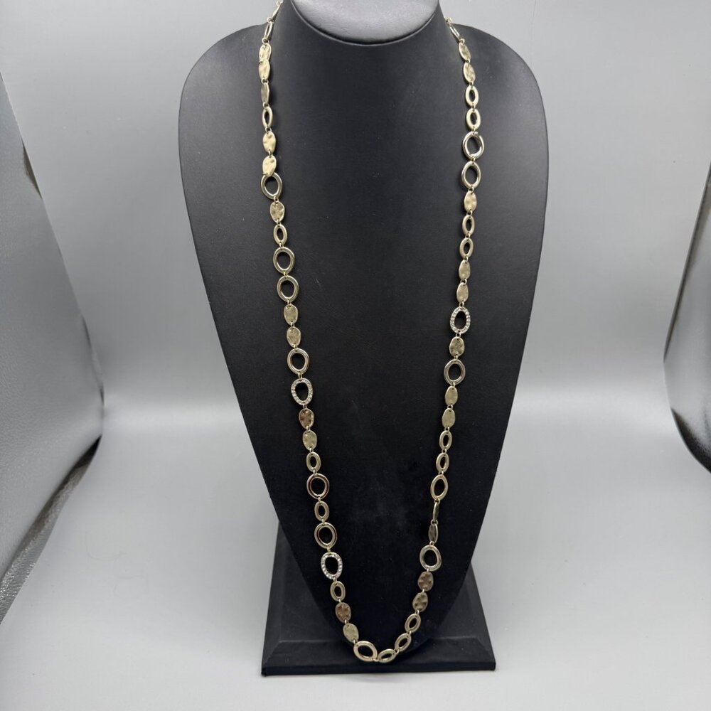 Premier Design Gold-Tone 38" Long Necklace With Textured & Rhinestone